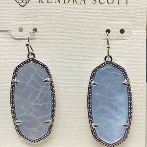Kendra Scott Elle Sky blue Illusion Silver tone earrings